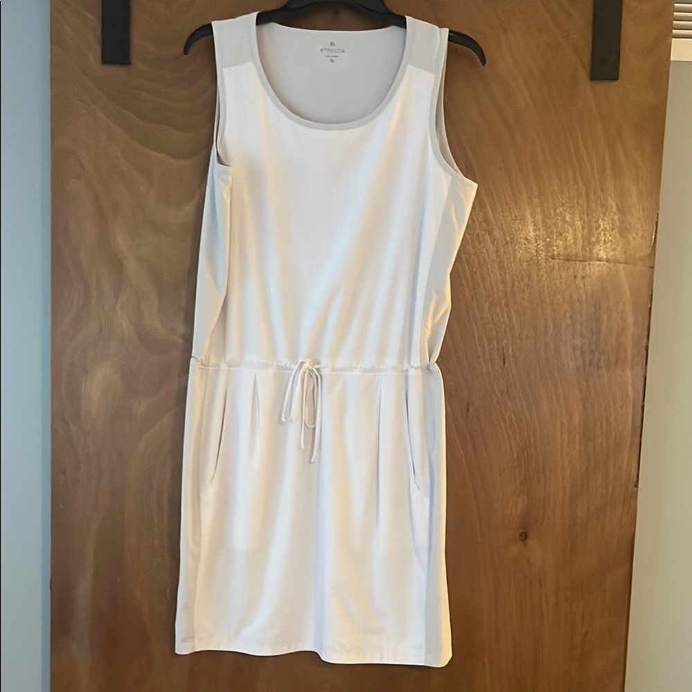 Athleta White Sleeveless Scoop Neck Sundress, like new!